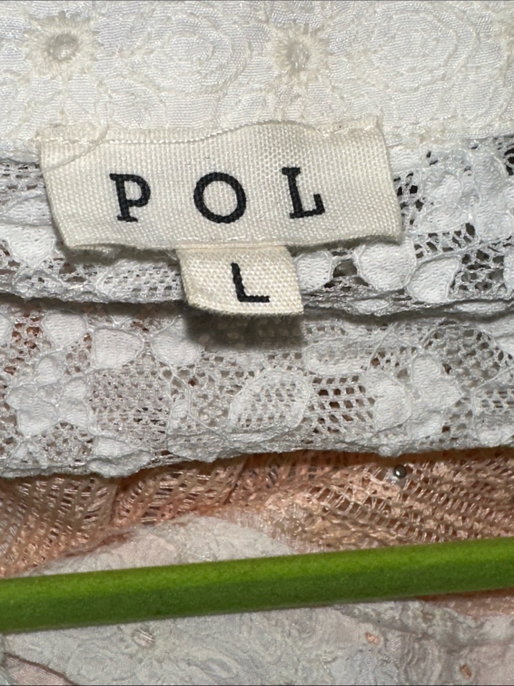 POL Peach and White Lace Embroidered Jacket - Picture 7 of 8
